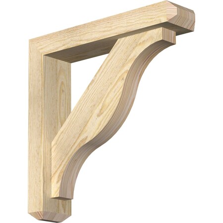Ekena Millwork Funston Craftsman Rough Sawn Bracket w/ Offset Brace, Douglas Fir, 4"W x 18"D x 18"H BKT0402X18X18FST04RDF